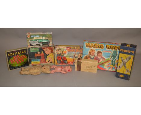 An interesting mixed group containing an unboxed vintage Japanese plastic strung doll, a chess set&nbsp; and&nbsp; a vintage 