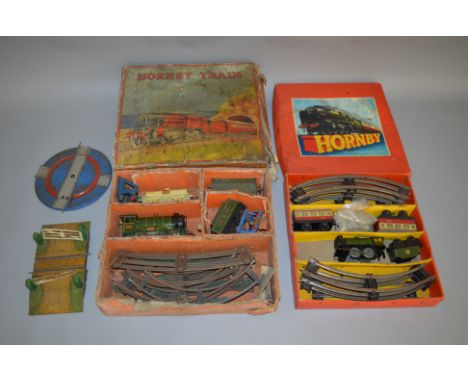 OO Gauge. 2 boxed Hornby clockwork Train Sets, No.1 Special Goods Set containing GW 0-4-0 Locomotive and Tender, GW wagon and