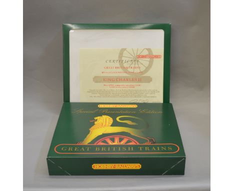 OO Gauge Special Presentation Edition of Great British Trains, King Charles II by Hornby, comes along with a numbered certifi