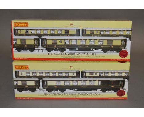 OO Gauge 2 sets by Hornby;&nbsp; "Bournemouth Belle" Pullman Cars R 4169 / Pullman Cars Pack and "The Golden Arrow" Coaches R