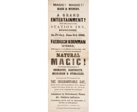 Natural magic & experiments.- Magic! Magic!! Magic & Mystery...Freidrich Kornman, Wizard...Natural Magic! Combining Experimen