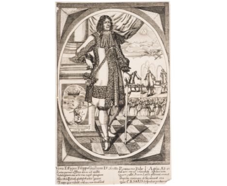 Gigantism.- Human fountain.- Hirschmann (Thomas) Vera Effigies Filippo Giuliani..., etching, an excellent well inked impressi