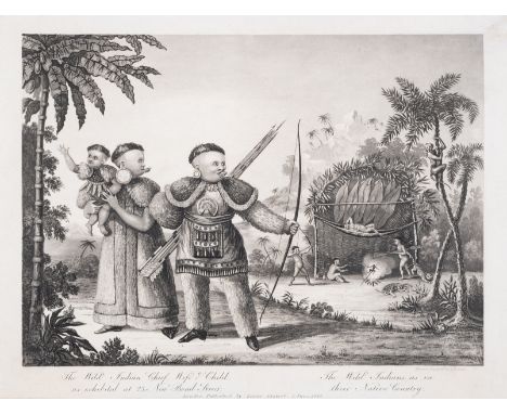 Botocudos family from Brazil.- Gear (I.W.) The Wild Indian Chief, Wife & Child, as exhibited at 23 New Bond Street [and] The 
