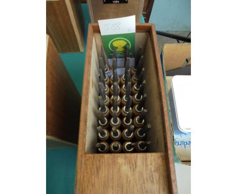 LETTERS and NUMBERS, all with handles in a purpose built box, 14pt.  Elizabethan (40 tools), almost unused