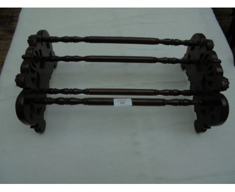 Book Trough/Stand (43cm x 23cm), mahogany turned spindles and carved at the ends with putti crowns and foliage