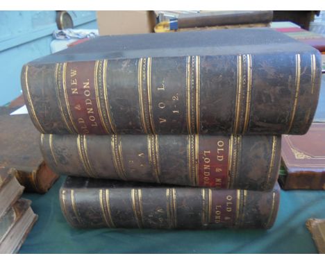 THORNBURY W. AND WALFORD E. Old and New London, Cassell, Pether and Galpin.  6 vols. bound in 3. 4to. no date (c.1890-1900) m