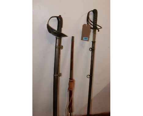 A late 19th / early 20th century sword, marked Henry Wilkinson, Pall Mall, London, together with officers sabre sword, and a 