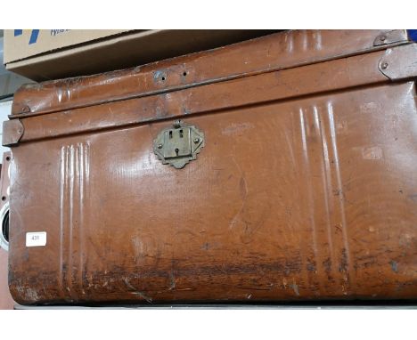 Vintage metal trunk. 