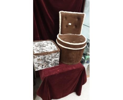 Tapestry Covered Slipper Box &amp; Bedroom Chair 