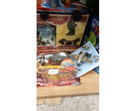 Shelf Of New Toys To Include Corgi DR Who Set Captain Jack Sparrow Narnia ect 