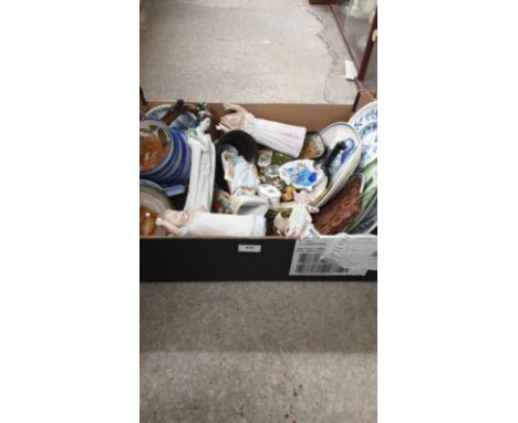 Box Of Collectables To Include Bisque Figures, Cork Screw, Trinket Boxes ect 