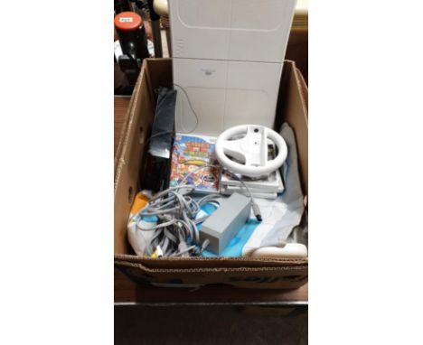 Box Of Wii Items Console Dance Mat Games ect 