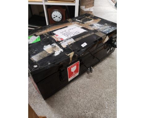 Large metal trunk. 