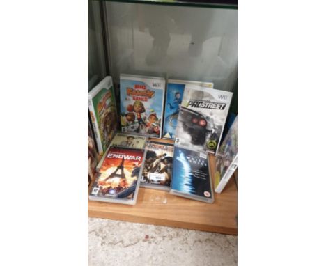 Shelf Of Wii Games PSP Games ECT 