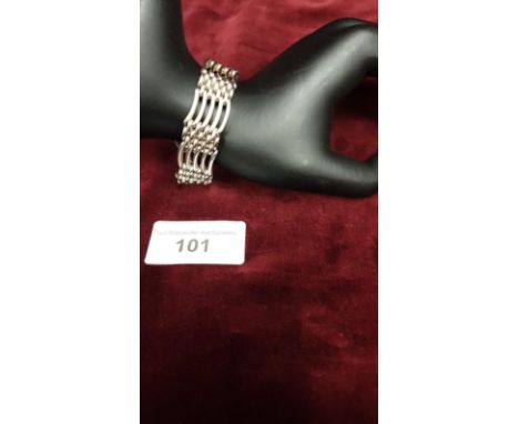 Heavy Quality Vintage Silver 5 Bar Gate Bracelet With Padlock &amp; Safety Chain Birmingham 1978 7.75 inches  36g 