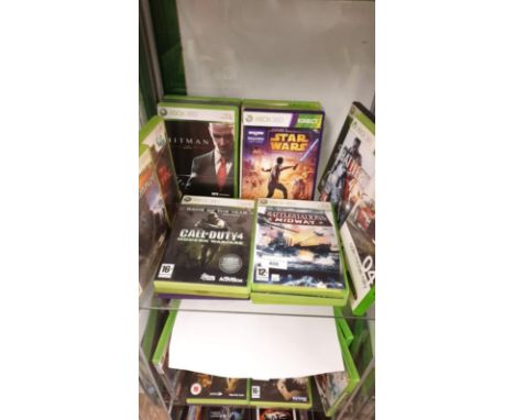 Shelf Of X Box 360 Games. 