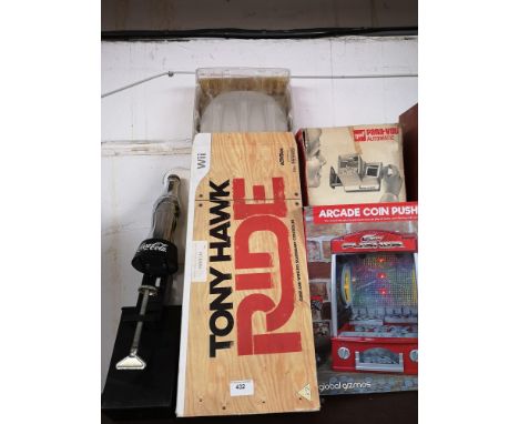 Lot of miscellaneous items to include coca cola bar item, etc. 