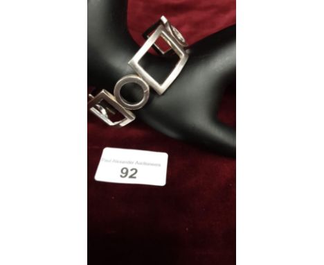 Modernist Silver Bangle Nice Weight Convention Hallmarks  42.7g 