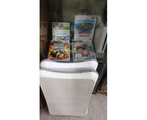 Wii Console 2 Boards And Games. 