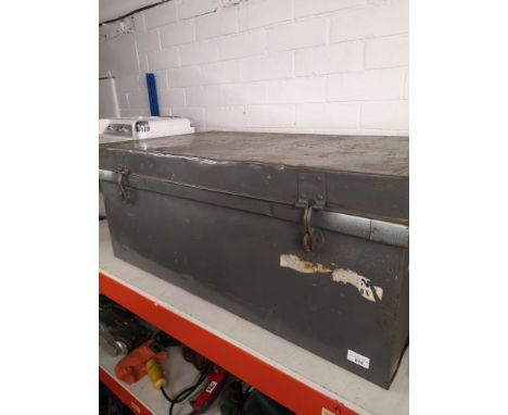 Large vintage metal trunk. 