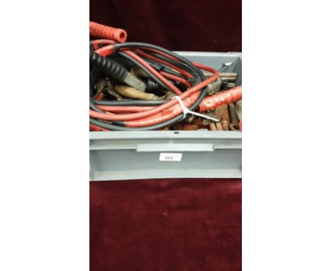 Box Vintage Tools And Heavy Duty Jump Leads 