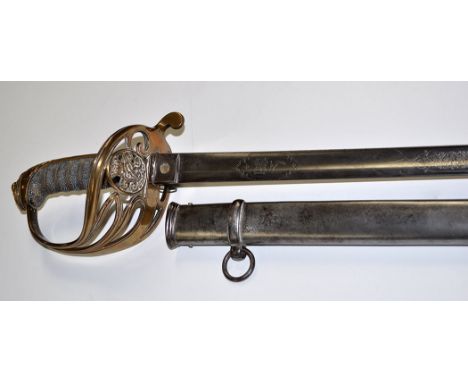 A Victorian British Infantry officer's sword, 1860 pattern, owned and commissioned by M. H. Hudgson, from Henry Wilkinson & S