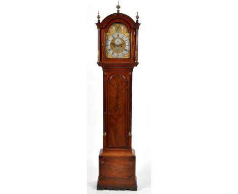 James Reynolds, London: a handsome George III mahogany longcase clock, the arched brass dial with silvered roman chapter ring