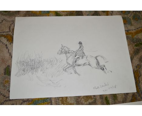 Thomas "Tom" Carr
(1912-1977)
"BILL LANDER: K.H. 1ST WHIP"
inscribed
pencil (a page from the Artist's sketch book)
25 x 34.5c
