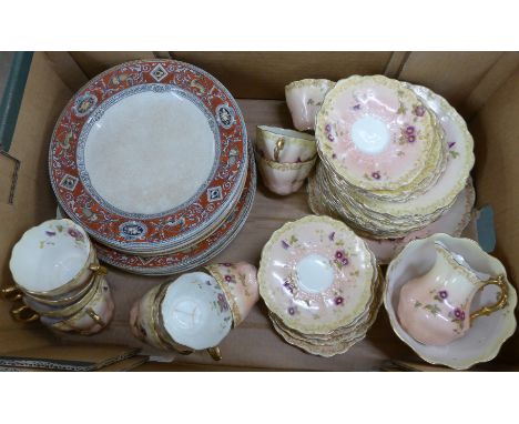 A 19th Century tea service, some a/f and eleven other 19th Century plates