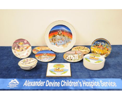 Poole collectors plates, including 425 Spring II, 426 Summer II, 427 Autumn II, 428 Winter II, 431 Scene I and 424 Winter I, 