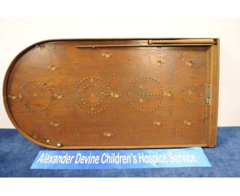 An Art Deco period Corintheum bagatelle board with ball bearings and pusher  IMPORTANT! REGARDING CONDITION REPORTS: Please n