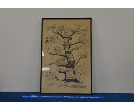 A print titled Tree Houses, by John Morland, framed, 78cm x 52cm IMPORTANT! REGARDING CONDITION REPORTS: Please note this is 