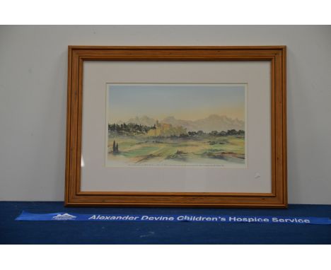 HRH Prince Charles, a limited edition print of a view in the South of France, commisioned for the Phoenix Trust, 44cm x 59cm 