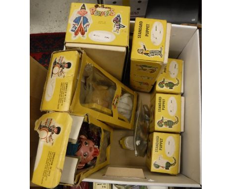 A collection of seven Pelham puppets, all boxed, including King, Horse, Bengo, Cat, Foal, Fairy and Small Boy, together with 