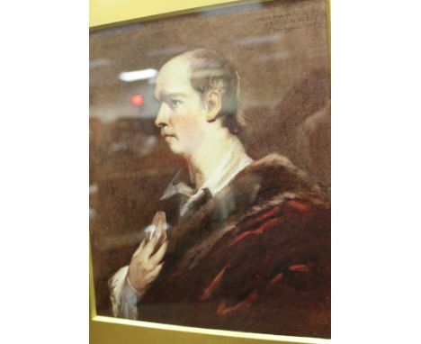 ALFRED PRIEST "Oliver Goldsmith" a portrait study, watercolour heightened with white and body colour, inscribed to the op "Ol