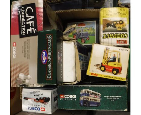 A collection of various die-cast model vehicles including Corgi Hallet Silbermann Scammell Highwayman ballast and low loader,