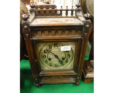 A circa 1900 walnut cased eight day mantle clock 