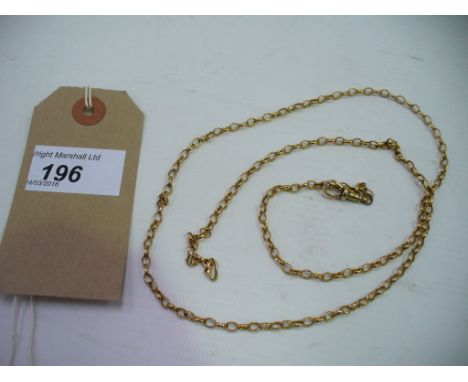 A 9ct gold longuard chain
Rolo-links, weight 14g.