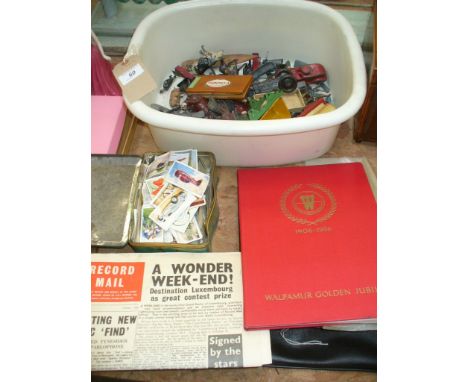 A Collection of painted lead figure farm animals, other assorted figures , die cast and tin plate models,a Hornby model BP fu