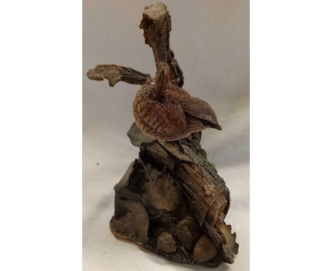 3 ARDEN SCULPTURES OF GARDEN BIRDS MODEL 019 BLACKBIRD &amp; 125 WREN 7.5'' HIGH