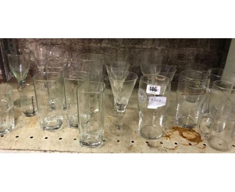 SHELF OF GLASSWARE, BEER &amp; WINE 