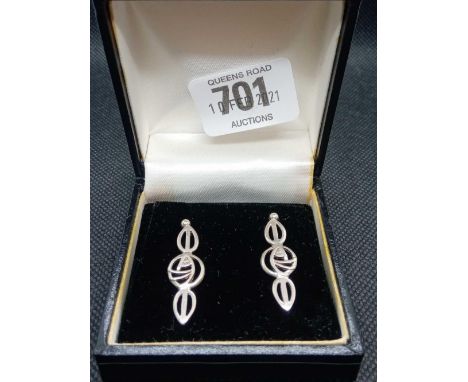 RENNIE MACKINTOSH COLLECTION PAIR OF SILVER CELTIC STYLE EARRINGS