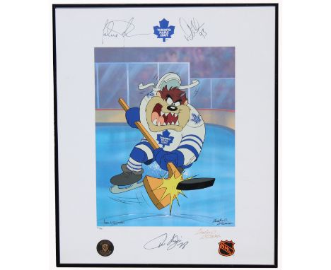 Warner Bros. "Slapshot" Hand Signed  lithograph/serigraph.  Contains both the  official Warner Bros. and National Hockey  Lea
