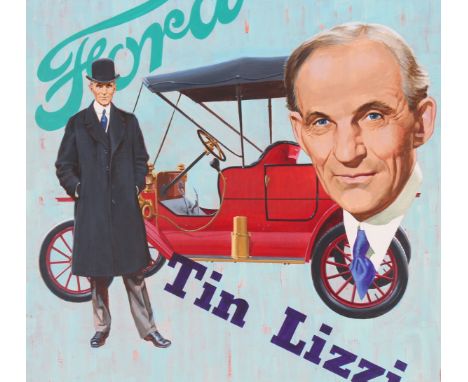 Ed Vebell (American, 1921 - 2018) "Henry Ford's Model T" Signed lower right. Original oil painting on Illustration Board. Pro