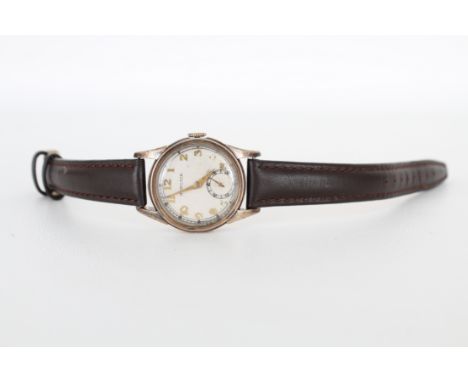 Vintage 10K Gold-Filled Hamilton Watch with  Leather Band.  Face Size: 38 x 28 mm. - All watches are sold for display purpose