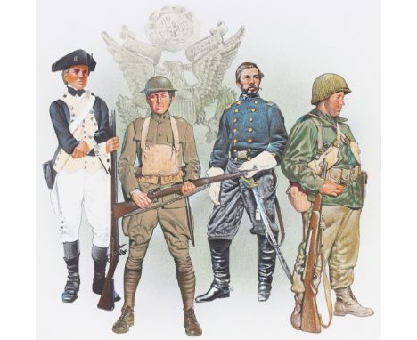 Jim Butcher (American, B. 1944) "Army/Defenders of Freedom" Signed lower right. Original Mixed Media painting on Illustration