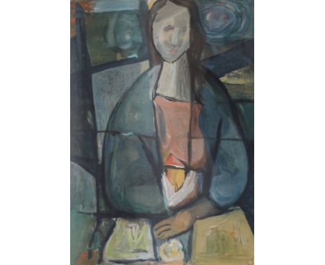 European School, Portrait of a Seated Female, Watercolor on Paper, Unsigned. Sight Size: 12 x 8.5 in. Overall Framed Size: 17