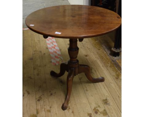 A George III mahogany tripod table, on a vase turned column, 75 cm diameter   Condition report  Report by GHThe height is 71 