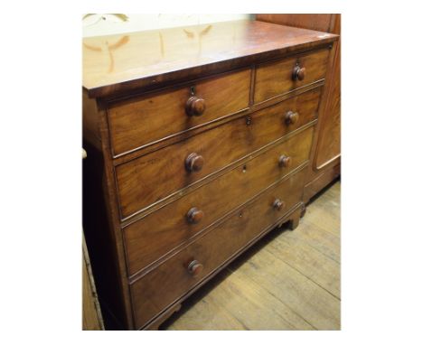 A 19th century mahogany chest, of five drawers, on bracket feet, 110 cm wide