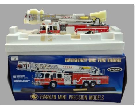 Franklin Mint Precision Models 1:32 scale Emergency One Fire Engine 105 Platform. In original box and original shipping box. 